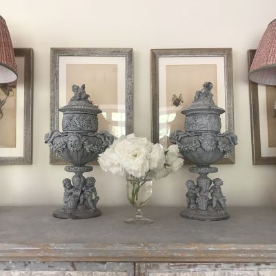 Pair Metal Urns